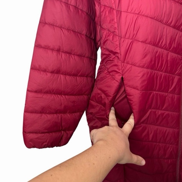 Torrid Burgundy Red Longline Quilted Jacket Hooded Puffer Jacket Plus Size 3X - Picture 5 of 8